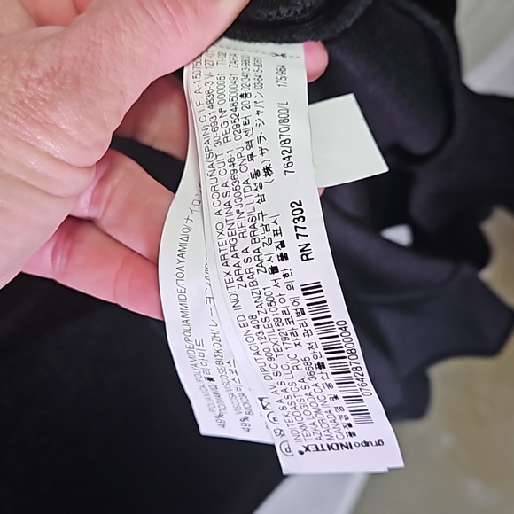 Zara Mermaid Hem, Black Bodycon Dress Sz L - Picture 6 of 7